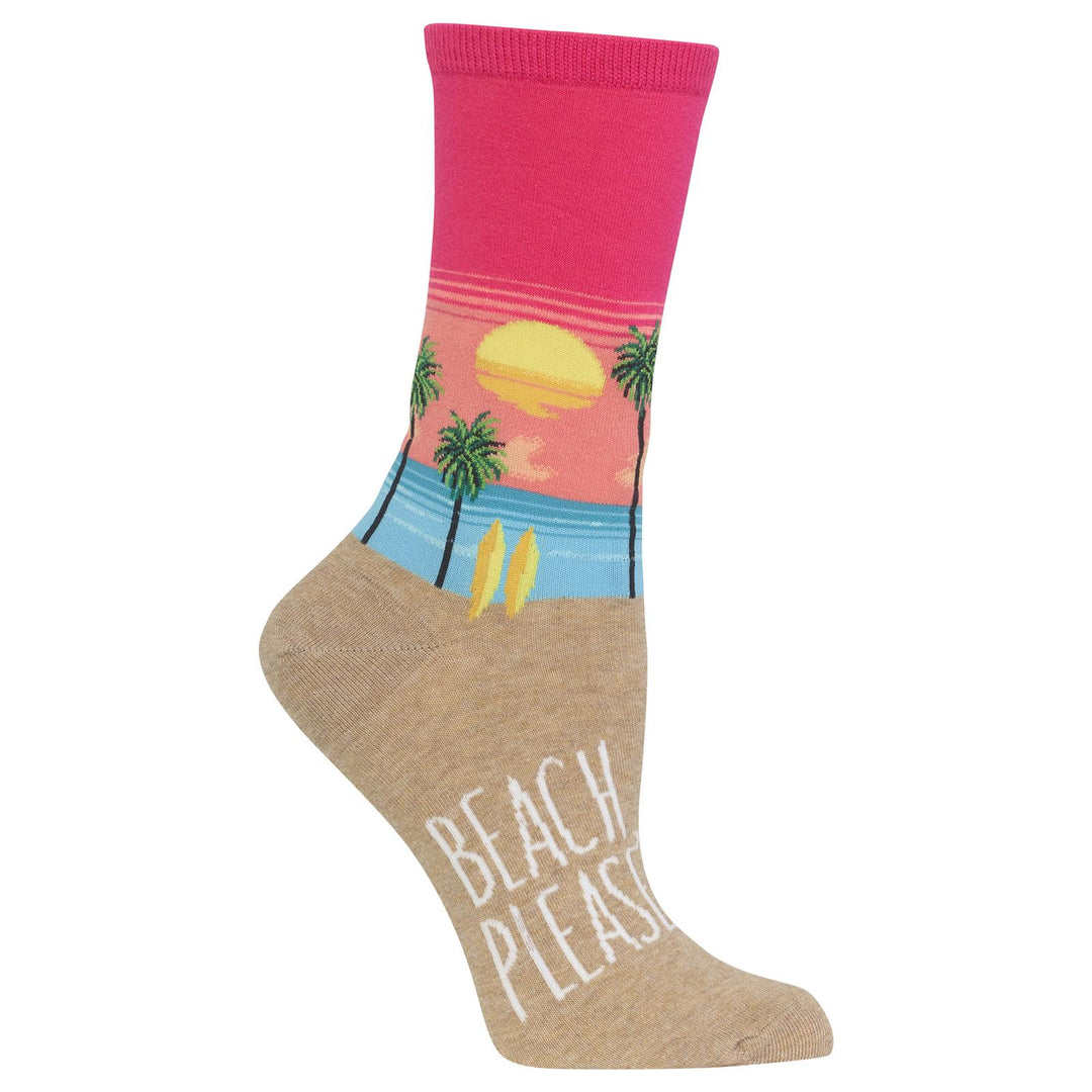Women's Pink Beach Please Socks