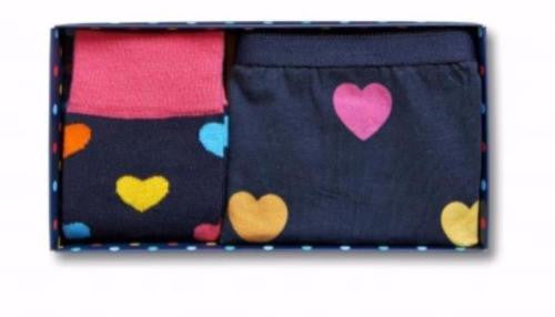 Happy Socks Hearts With Matching Panties Gift Set