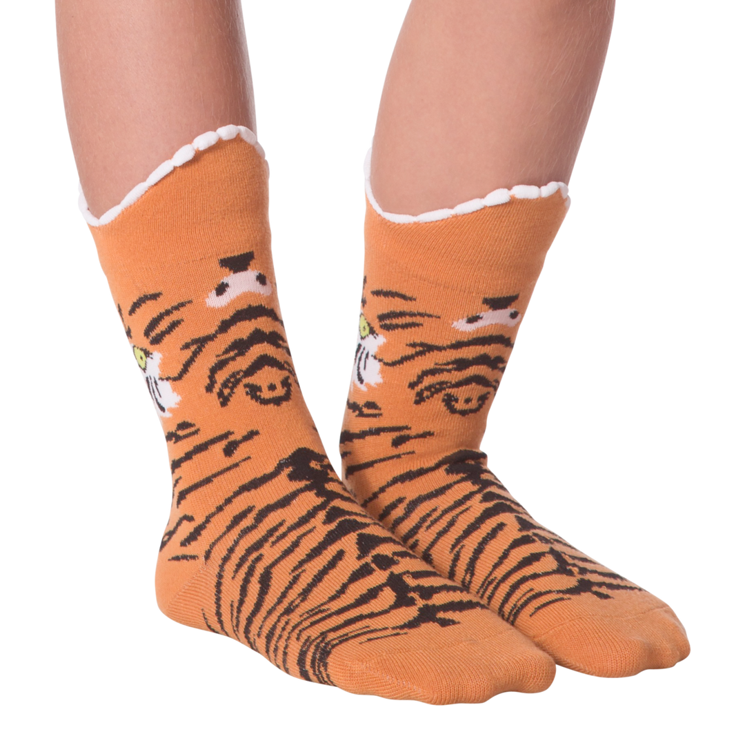 Kid's Wide Mouth Tiger Crew Socks