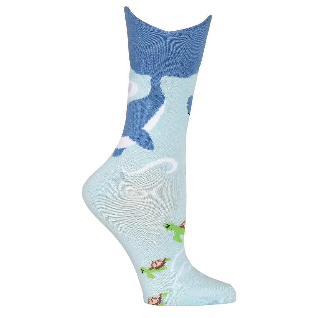 Women's Wide Mouth Whale Tail Crew Socks