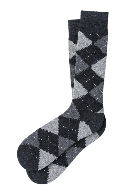 Men's Argyle Heather Gray Sock