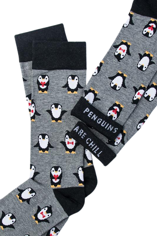 Men's Penguins are Chill Gray Sock