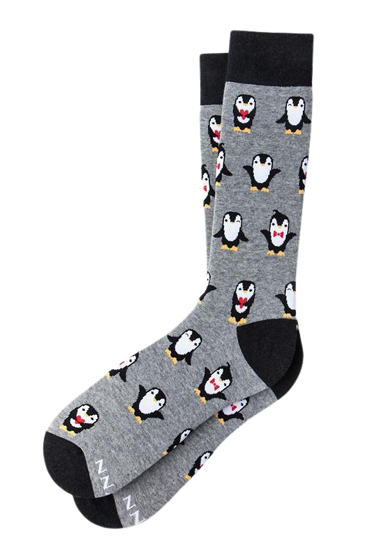 Men's Penguins are Chill Gray Sock