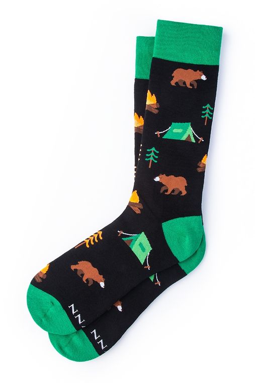 Men's Gone Campin' Black Sock