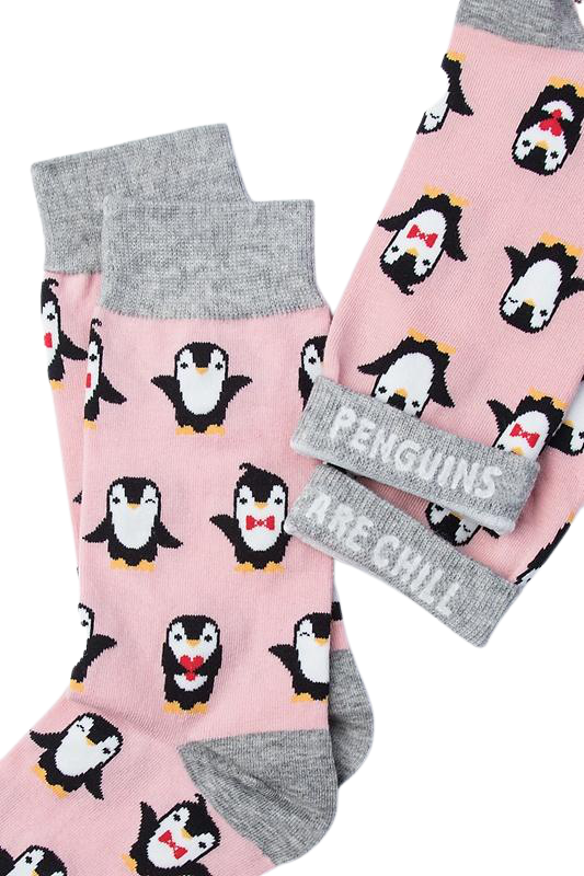 Women's Penguins are Chill Pink Sock
